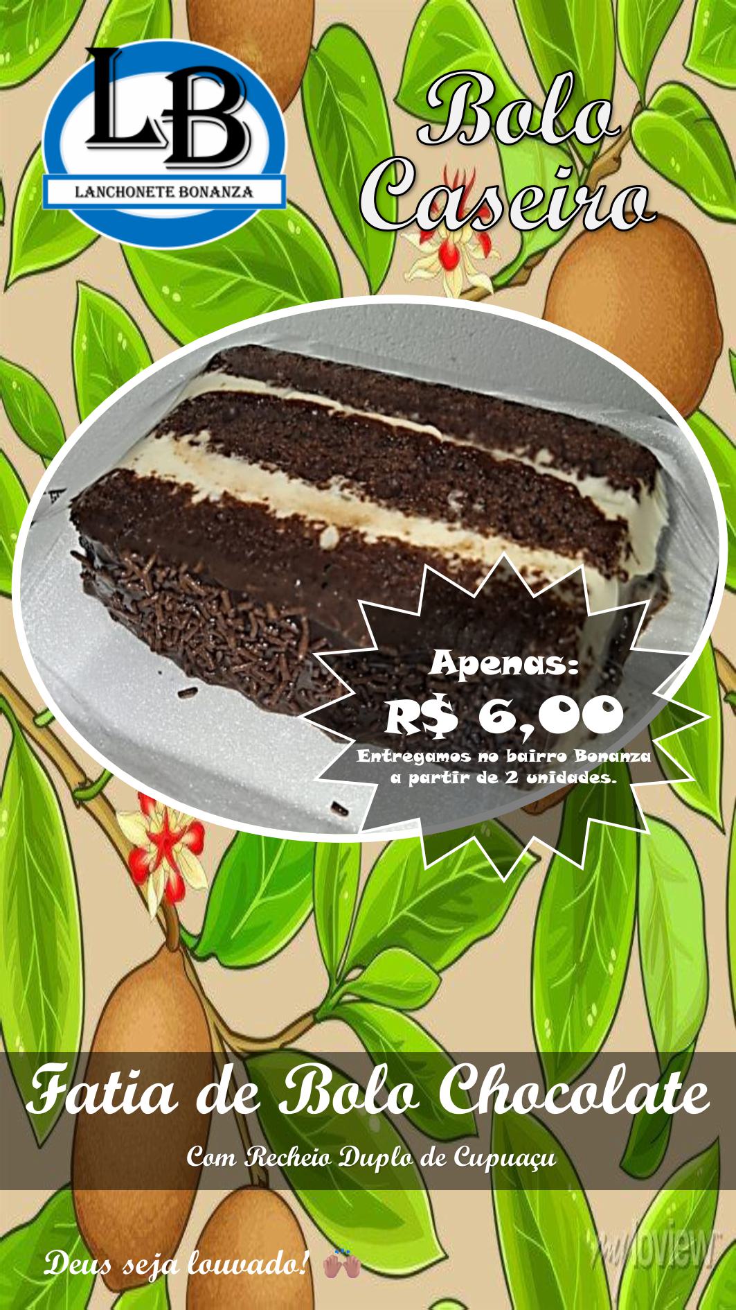 Fatia de bolo duplo (cupuaçu)